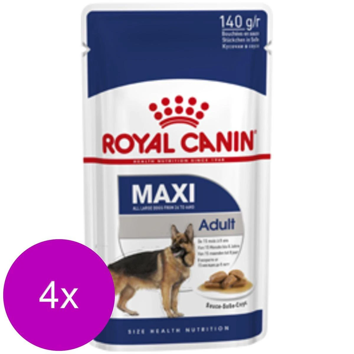 Royal Canin Shn Maxi Adult Pouch - Hondenvoer - 4 X 10 X 140 G 4 Royal Canin Shn Maxi Adult Pouch - Hondenvoer - 4 X 10 X 140 G - Afbeelding 2