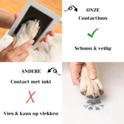 NOVOB® Fotolijst Met Inktafdruk - Pootafdruk Hond - Contactloos - Paw Print - Hondenspeelgoed - Afdruk Huisdier - Cadeau - 23.5 X 29 Cm | Wit -Huisdier Verkoop 1200x1200 1649