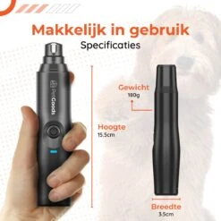 PetGoods Elektrische Nagel Vijl Voor Huisdieren - Incl. 2 Vijlen - Honden/Katten/Dieren - Draadloos -Huisdier Verkoop 1200x1200 173