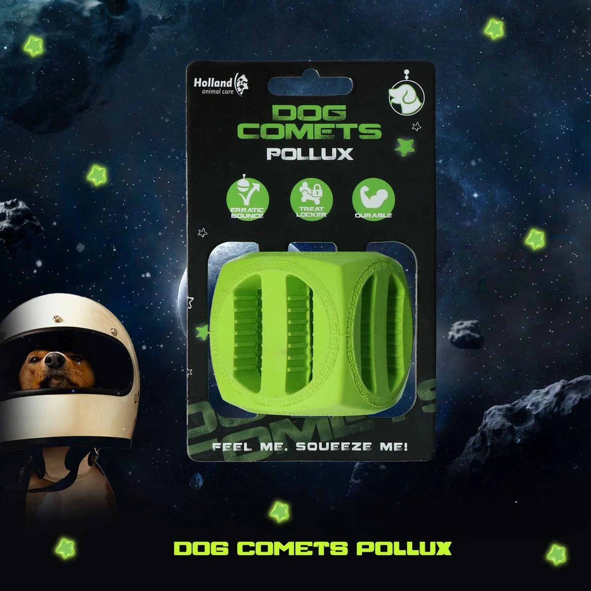 Dog Comets Pollux Duurzaam Hondenspeelgoed – Traktatiekubus Voor Honden - Extreem Sterk – Geschikt Voor Honden – Groen – 5.5x5.5cm 6 Dog Comets Pollux Duurzaam Hondenspeelgoed – Traktatiekubus Voor Honden - Extreem Sterk – Geschikt Voor Honden – Groen – 5.5x5.5cm - Afbeelding 4