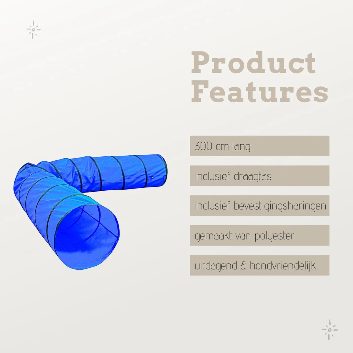 Agility Voor De Hond Hondentunnel - Maat L - 300 Cm Tunnel Voor De Hond - Agility Set - Honden Behendigheidsset - Tunnel - Speeltunnel - Agility Set Voor De Hond - Agility Set 4 Agility Voor De Hond Hondentunnel - Maat L - 300 Cm Tunnel Voor De Hond - Agility Set - Honden Behendigheidsset - Tunnel - Speeltunnel - Agility Set Voor De Hond - Agility Set - Afbeelding 2