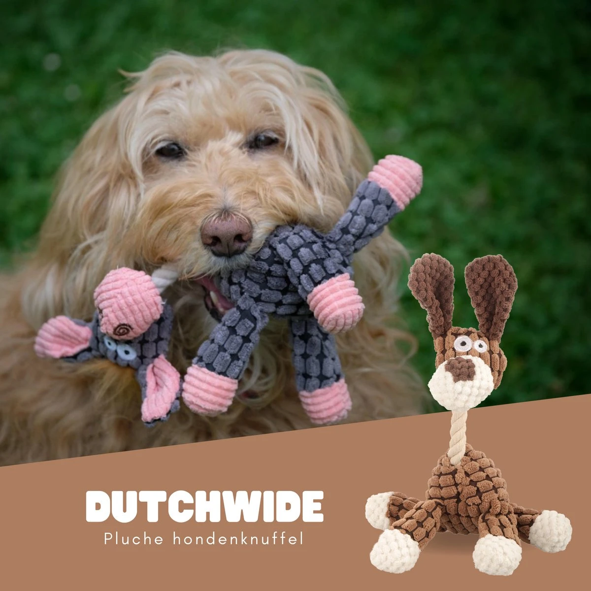 Dutchwide Honden - Knuffel - Met Piep - Extra Sterk - Speelgoed - Pluche - Hondenknuffel - Intelligentie 8 Dutchwide Honden - Knuffel - Met Piep - Extra Sterk - Speelgoed - Pluche - Hondenknuffel - Intelligentie - Afbeelding 6