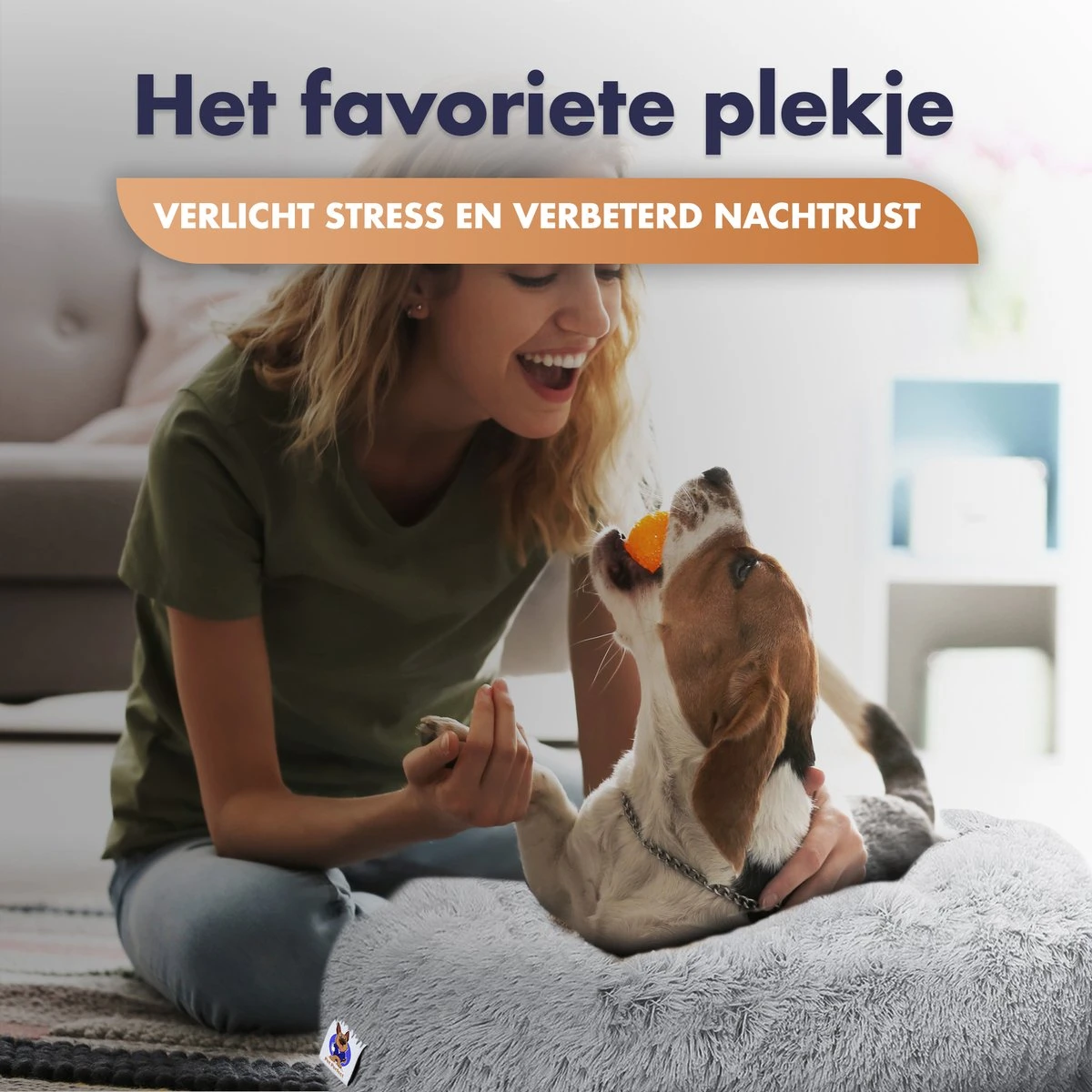 Pet Perfect Donut Hondenmand - 80cm - Fluffy Hondenkussen - Hondenbed - Créme/Bruin 4 Pet Perfect Donut Hondenmand - 80cm - Fluffy Hondenkussen - Hondenbed - Créme/Bruin - Afbeelding 2