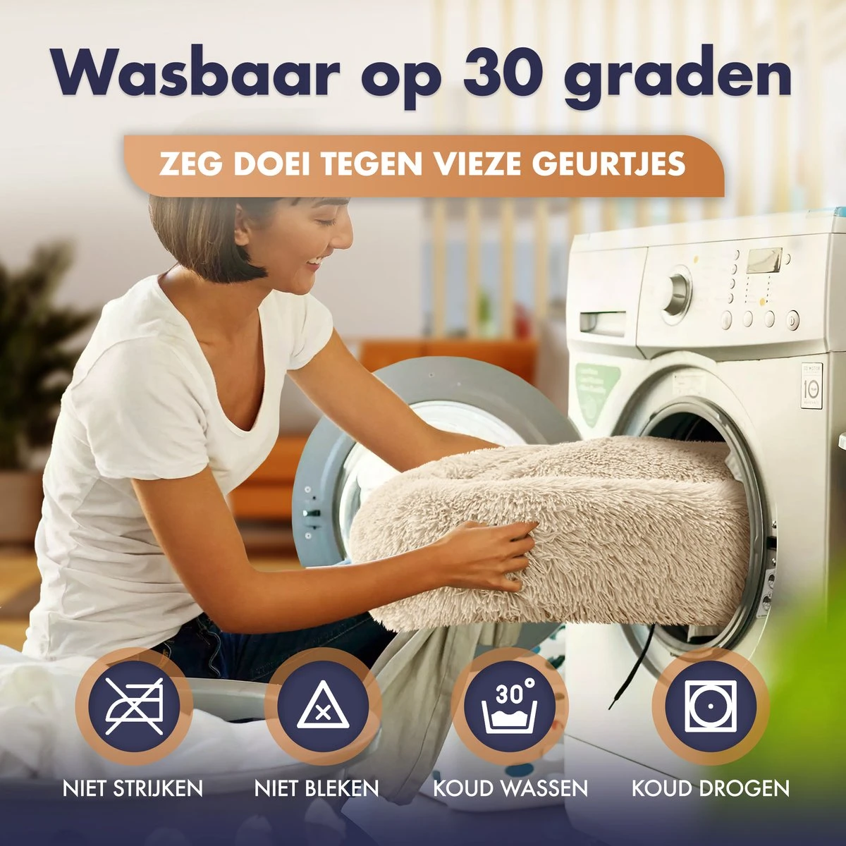 Pet Perfect Donut Hondenmand - 80cm - Fluffy Hondenkussen - Hondenbed - Créme/Bruin 8 Pet Perfect Donut Hondenmand - 80cm - Fluffy Hondenkussen - Hondenbed - Créme/Bruin - Afbeelding 6