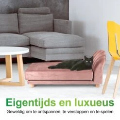 Maxxpro Katten- En Hondenbank - Roze - Verhoogd Met Houten Poten - Fluweel Materiaal - 90 X 44 X 34 CM - Huisdieren Tot 80 KG -Huisdier Verkoop 1200x1200 2062