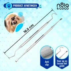 Nola & Coco® Tandsteen Verwijderaar Set Inclusief Bewaardoosje - Tandenkrabber - Set Van Twee - Hond - Kat - Tandenborstel - Tandplak Verwijderen - Tandenstoker - Honden Tanden Schoonmaken - Tandenhaakje - Gebitsreiniging -Huisdier Verkoop 1200x1200 2134