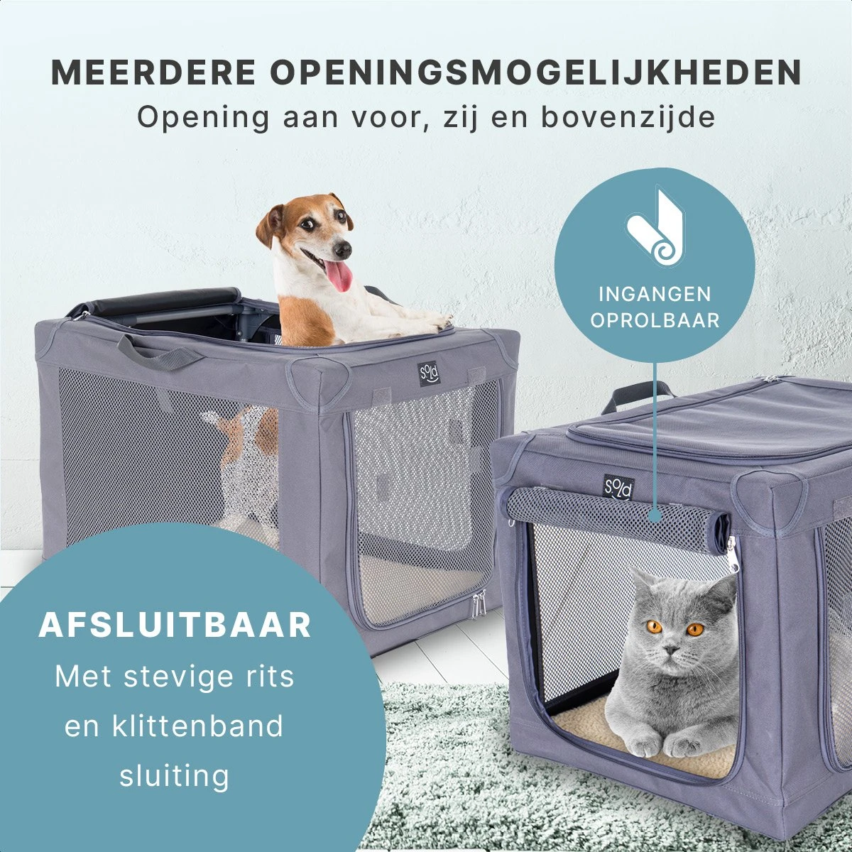 Hondenbench Opvouwbaar - Autobench Hond - Reisbench - Transportbox - Max Gewicht Hond 12 Kg - Grijs - 61x46x43 Cm 8 Hondenbench Opvouwbaar - Autobench Hond - Reisbench - Transportbox - Max Gewicht Hond 12 Kg - Grijs - 61x46x43 Cm - Afbeelding 6