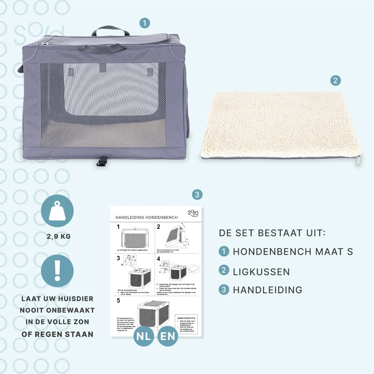 Hondenbench Opvouwbaar - Autobench Hond - Reisbench - Transportbox - Max Gewicht Hond 12 Kg - Grijs - 61x46x43 Cm 9 Hondenbench Opvouwbaar - Autobench Hond - Reisbench - Transportbox - Max Gewicht Hond 12 Kg - Grijs - 61x46x43 Cm - Afbeelding 7
