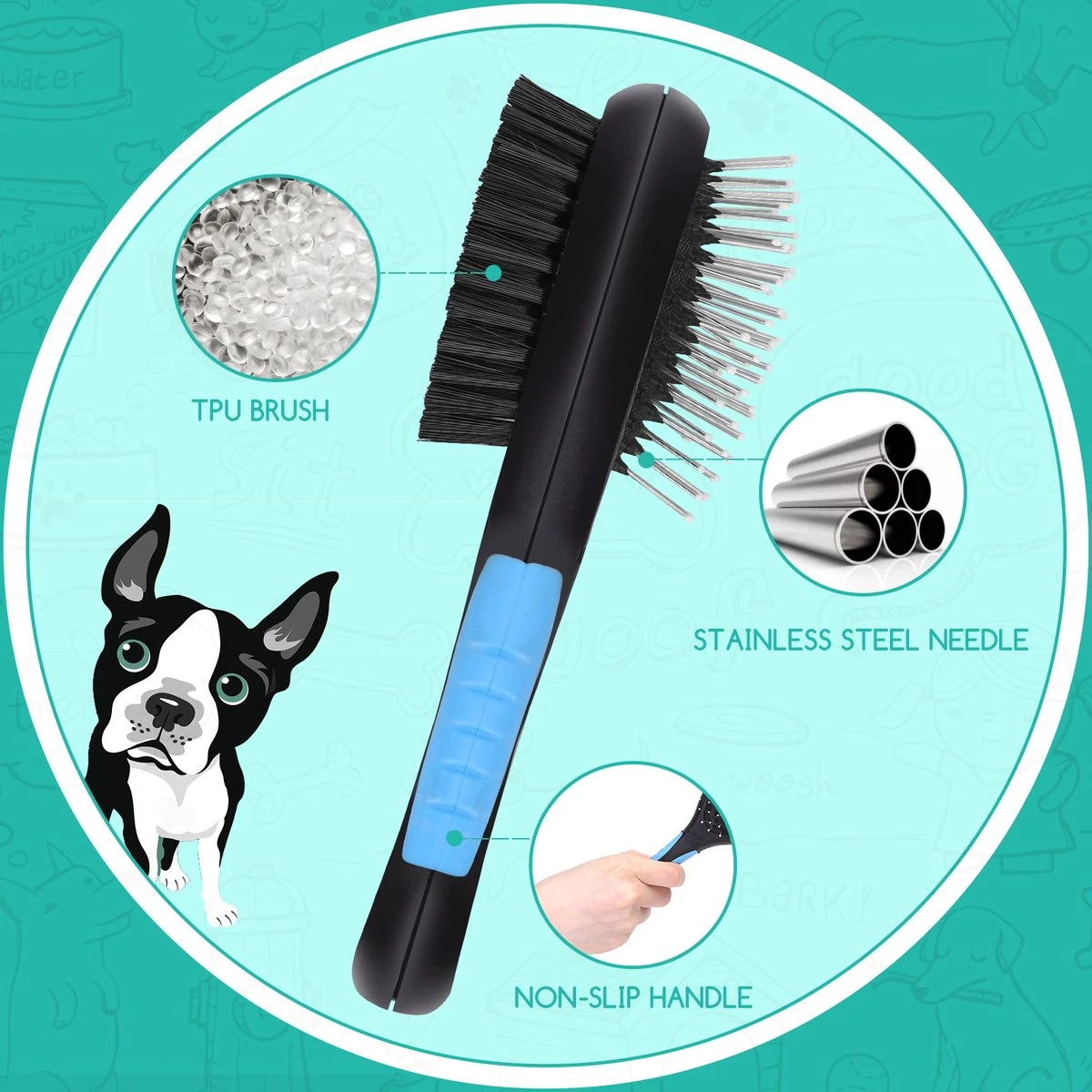 Nobleza 3 Delige Hondenborstel Set – Hondenkam - Kattenkam - Borstels – Dierverzorging - Dierenverzorging - Blauw 5 Nobleza 3 Delige Hondenborstel Set – Hondenkam - Kattenkam - Borstels – Dierverzorging - Dierenverzorging - Blauw - Afbeelding 3