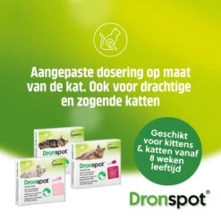 Dronspot Spot On Ontwormingsmiddel Voor Middelgrote Katten (2,5 Kg - 5 Kg) 2 Pipetten 10 Dronspot Spot On Ontwormingsmiddel Voor Middelgrote Katten (2,5 Kg - 5 Kg) 2 Pipetten -Huisdier Verkoop 1200x1200 2322