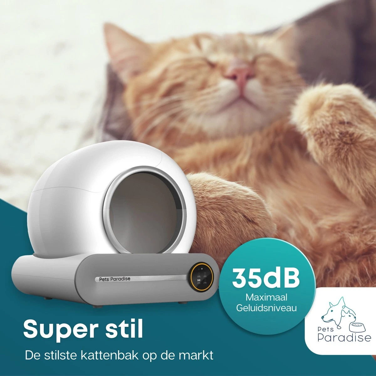 Pets Paradise - Zelfreinigende Kattenbak - Automatische - Elektrische - Scoopfree - Robot Kattenbak - 35dB 9 Pets Paradise - Zelfreinigende Kattenbak - Automatische - Elektrische - Scoopfree - Robot Kattenbak - 35dB - Afbeelding 7
