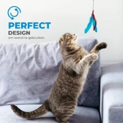 Merkloos 2 Kattenhengels Met 10 Speeltjes – Bewegende Kattenspeeltjes Met Veren En Belletjes – Interactieve Kattenspeelgoed Voor Kittens – Cat Toys -Huisdier Verkoop 1200x1200 2500