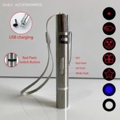 Merkloos Laserpen - Daily Accessoires - USB Oplaadbaar - Kattenspeeltjes - Laserlampje - 7 Verschillende Standen - RVS Zilver - Zaklamp - UV Lamp – Kattenspeelgoed -Huisdier Verkoop 1200x1200 2516