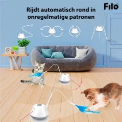 Filo Elektrisch Rijdend Kattenspeelgoed Met Laser - Rijdend Kattenspeeltje - Automatisch Interactief Speelgoed Katten - Kattencadeaus - Elektronisch Speelgoed Kittens - Kat - Kitten - Laserspeelgoed - Kado -Huisdier Verkoop 1200x1200 2644
