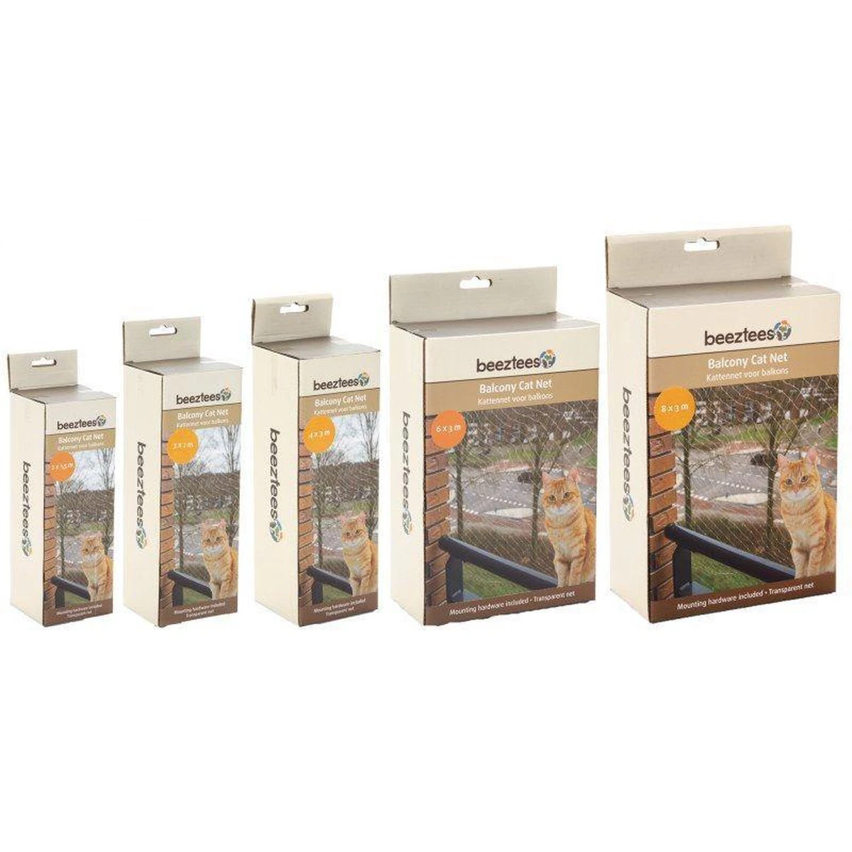Beeztees - Kattennet - Voor Balkon - Transparant - 8x3 M 7 Beeztees - Kattennet - Voor Balkon - Transparant - 8x3 M - Afbeelding 5