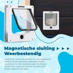 Skipoo Kattenluik Met Tunnel - Weerbestendig - Grote Kat - 4 Vergrendelingsstanden - Wit -Huisdier Verkoop 1200x1200 2692