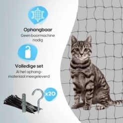Kattennet Voor Balkon 4 X 10 M - Kattennet - Katten Gaas - Zwart -Huisdier Verkoop 1200x1200 2751