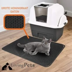 Lavida Home - Kattenbakmat - Grit Opvanger - 45 X 60 Cm - Dubbele Laag & Waterdicht - Katten Mat - Katten Mat Met Opvangruimte Voor Grit - Katten Mat - Kat Benodigdheden - Kitten - Gritmat Voor Poes - Grijs -Huisdier Verkoop 1200x1200 2788