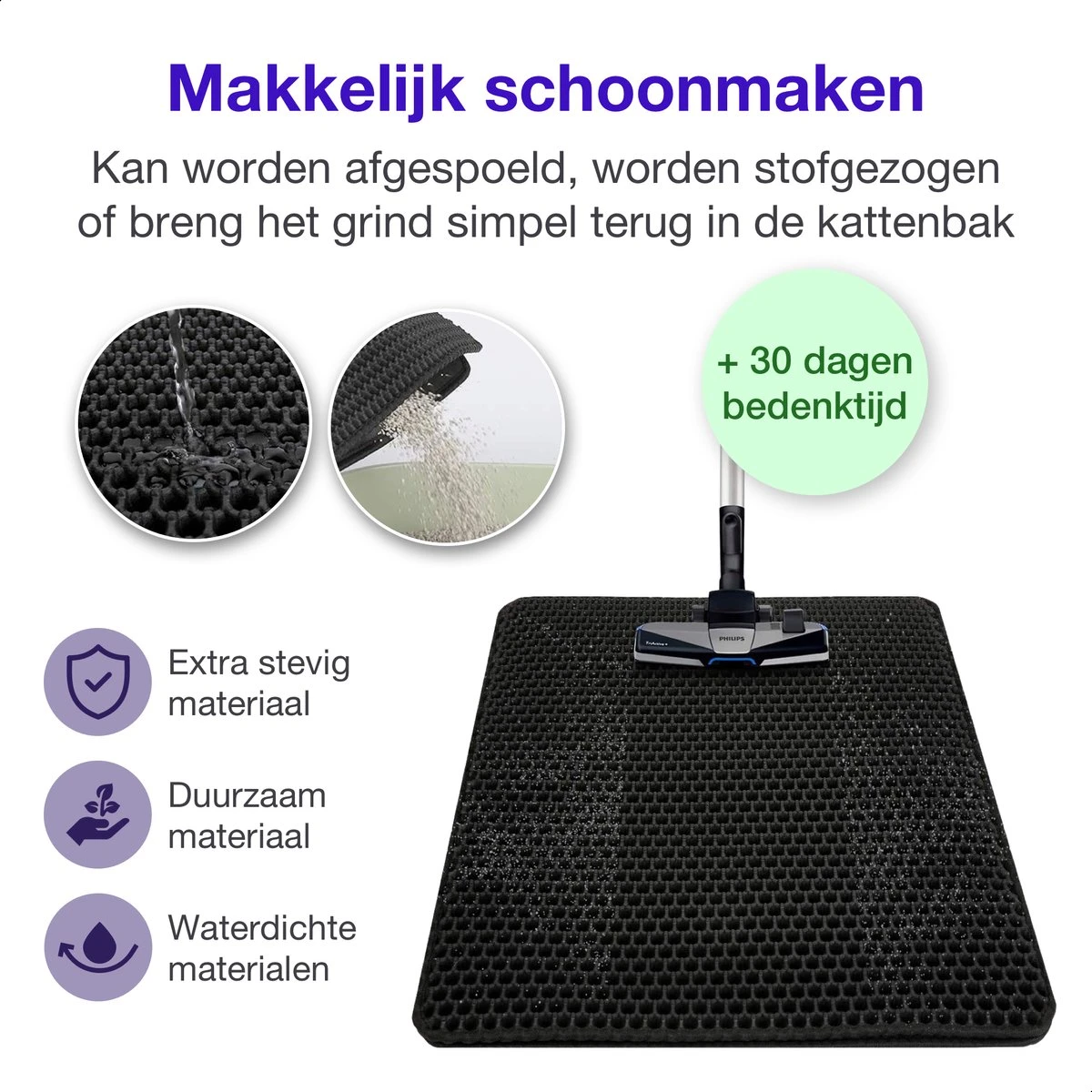 SIMU Lifestyle - Kattenbakmat - Grit Opvanger - Dubbele Laag - Waterdicht - Zwart - 50x40 Cm 6 SIMU Lifestyle - Kattenbakmat - Grit Opvanger - Dubbele Laag - Waterdicht - Zwart - 50x40 Cm - Afbeelding 4