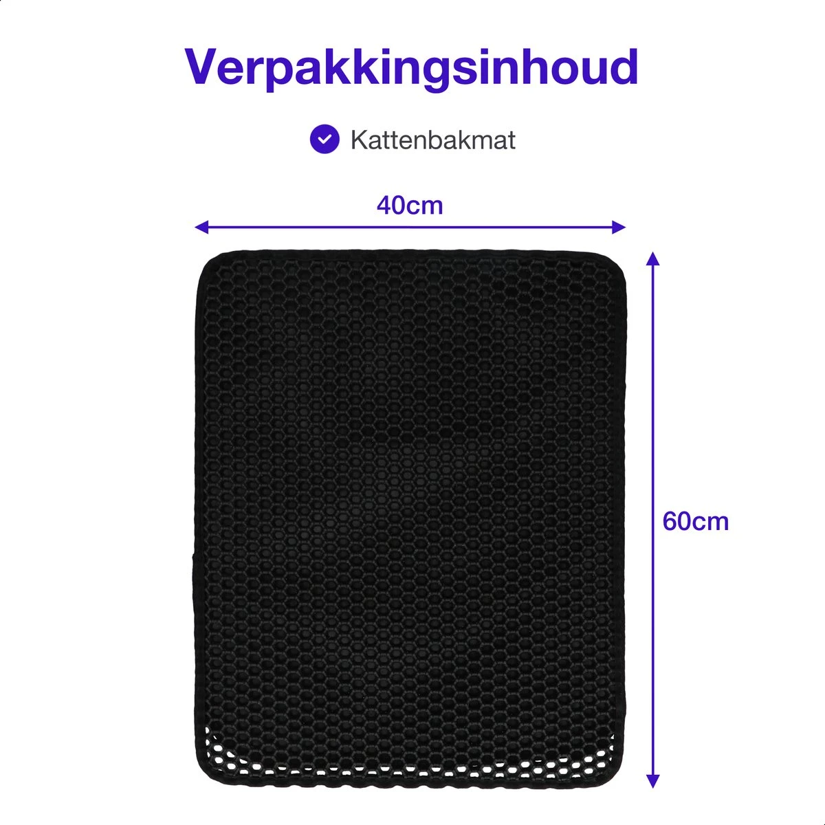 SIMU Lifestyle - Kattenbakmat - Grit Opvanger - Dubbele Laag - Waterdicht - Zwart - 50x40 Cm 9 SIMU Lifestyle - Kattenbakmat - Grit Opvanger - Dubbele Laag - Waterdicht - Zwart - 50x40 Cm - Afbeelding 7