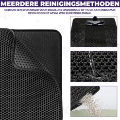 Kattenbakmat - Schoonloopmat - Katten Grit Opvanger - Kattenbakvulling - Waterdicht - Dubbele Laag - Honingraat - 40 X 50 Cm - Zwart -Huisdier Verkoop 1200x1200 2809