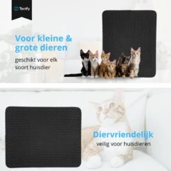 Tenify Kattenbakmat + Extra Kattenbak Schepje - 40 X 50 Cm - Waterdicht - Dubbele Laag - Honingraatstructuur - Uitloopmat - Mat -Huisdier Verkoop 1200x1200 2826