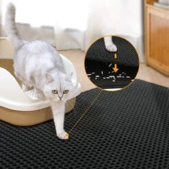 Behave Kattenbakmat - Dubbele Laag - Honingraatdesign - Waterdicht - Katten Grit Opvanger - Schoonloopmat - Kattenbak Mat - Zwart - 45*60 Cm -Huisdier Verkoop 1200x1200 2831