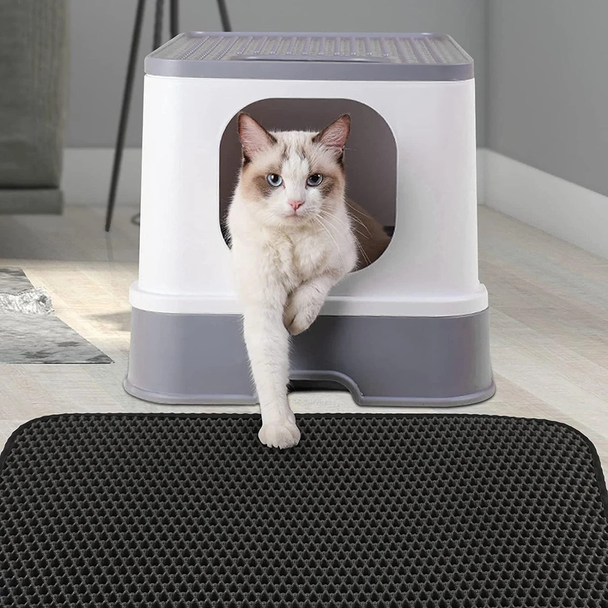 Nixnix - Kattenbakmat - 40 X 50 Cm - Waterdicht - Dubbele Laag - Honingraatstructuur - Uitloopmat - Placemat Kat - Schoonloopmat Kattenbak - Kattenbak Accessoires - Katten Grit Opvanger - Katten Mat 3 Nixnix - Kattenbakmat - 40 X 50 Cm - Waterdicht - Dubbele Laag - Honingraatstructuur - Uitloopmat - Placemat Kat - Schoonloopmat Kattenbak - Kattenbak Accessoires - Katten Grit Opvanger - Katten Mat