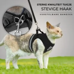Ease Store Kattentuigje – Maat L – Met Looplijn – Kittentuigje – Dierentuigje – Hondentuigje – Reflecterend – Zwart -Huisdier Verkoop 1200x1200 2902