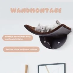 Merkloos Paws And Claws - Cat Shelf – Hangmat Kat – Kattenplank - Kattenbed - Wasbaar – Wandmontage – MDF - Bruin -Huisdier Verkoop 1200x1200 2949