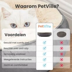 Petville Kattenmand - 50 Cm - Wasbaar - Donut - Waterbestendig - Grijs -Huisdier Verkoop 1200x1200 2972