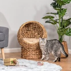 PawHut Kattenmand Rotan Kattennest Kattenbed Met Kussen Huisdierbed Bruin D30-104 22 PawHut Kattenmand Rotan Kattennest Kattenbed Met Kussen Huisdierbed Bruin D30-104 -Huisdier Verkoop 1200x1200 2997