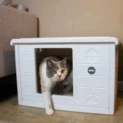 RHRQuality Kattenhuis Voor Binnen En Buiten Kattenhok Villa De Luxe Wit 60cm -Huisdier Verkoop 1200x1200 3010