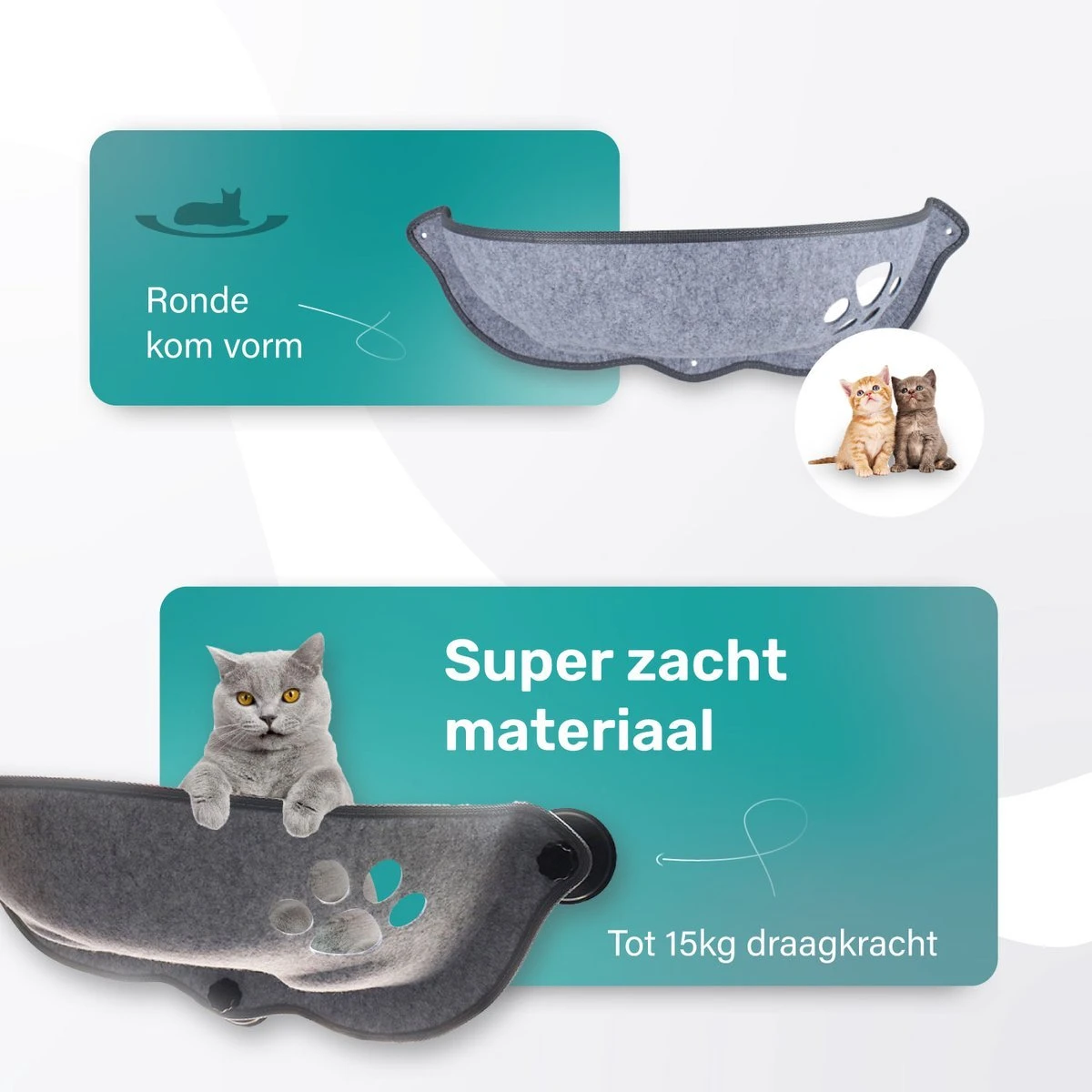 Kattenhangmat - Voor Aan Het Raam - Kom Vorm - Kattenmand - Raam - Hangmat Kat - Dieren - Kattenbed - Kattenmand - Slaapplek - Ligplaats - Grijs 4 Kattenhangmat - Voor Aan Het Raam - Kom Vorm - Kattenmand - Raam - Hangmat Kat - Dieren - Kattenbed - Kattenmand - Slaapplek - Ligplaats - Grijs - Afbeelding 2