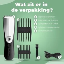 Essential Goods Professionele Hondentondeuse – Hondentrimmer - Draadloos – Opzet Kammen – Dik/Dunne Vacht - Honden/Katten - Zwart/Zilver 18 Essential Goods Professionele Hondentondeuse – Hondentrimmer - Draadloos – Opzet Kammen – Dik/Dunne Vacht - Honden/Katten - Zwart/Zilver -Huisdier Verkoop 1200x1200 310