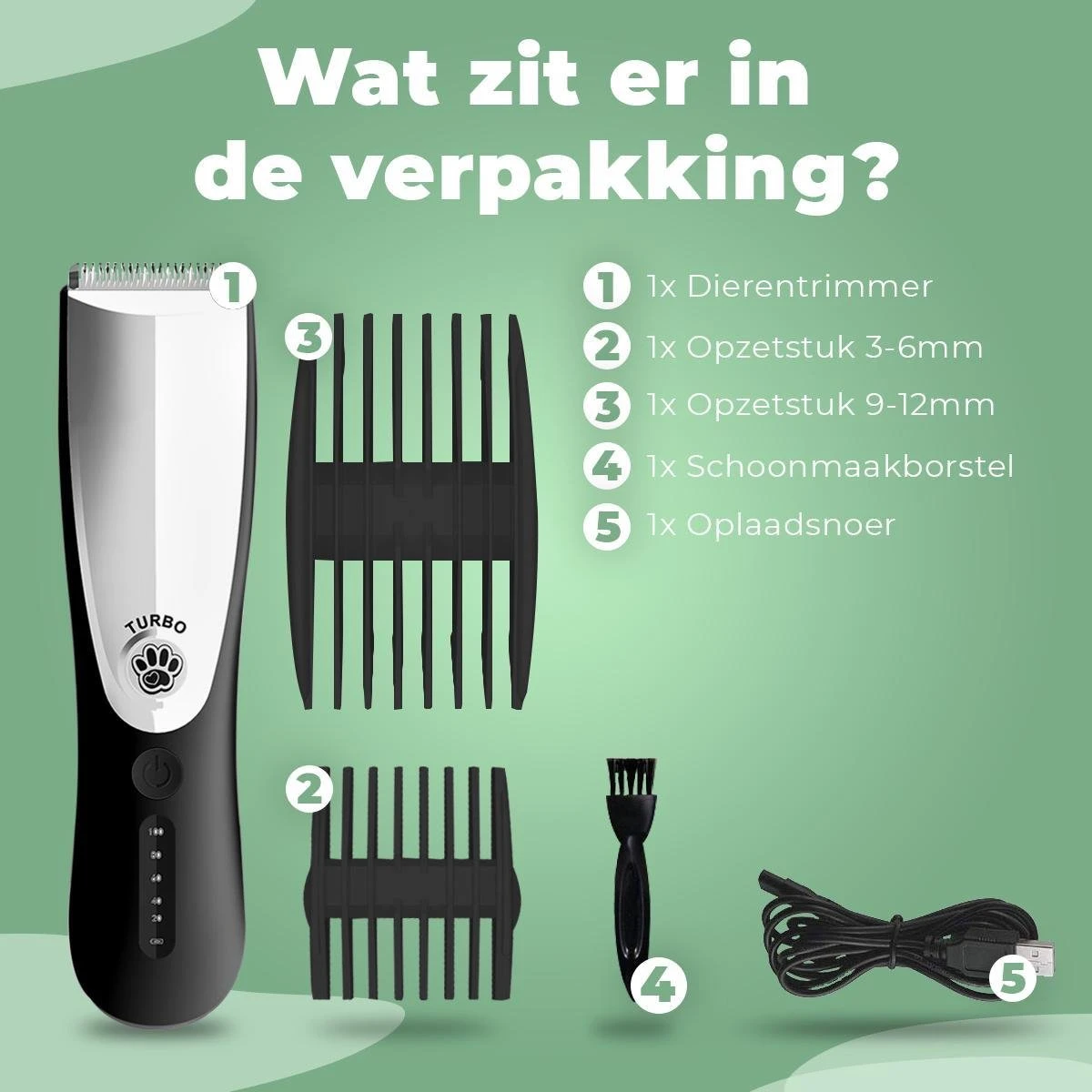 Essential Goods Professionele Hondentondeuse – Hondentrimmer - Draadloos – Opzet Kammen – Dik/Dunne Vacht - Honden/Katten - Zwart/Zilver 10 Essential Goods Professionele Hondentondeuse – Hondentrimmer - Draadloos – Opzet Kammen – Dik/Dunne Vacht - Honden/Katten - Zwart/Zilver - Afbeelding 8