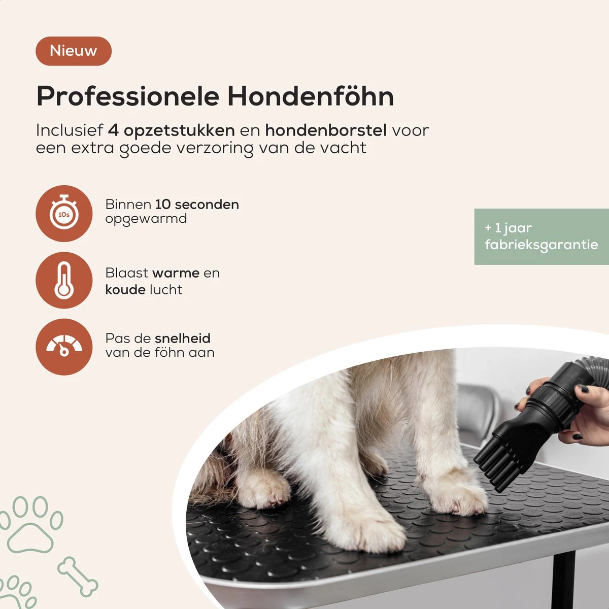 MiMOPETS® Hondenföhn Met 4 Opzetstukken – Waterblazer Voor Honden Met Geluiddemper -Hondendroger - Zwart 4 MiMOPETS® Hondenföhn Met 4 Opzetstukken – Waterblazer Voor Honden Met Geluiddemper -Hondendroger - Zwart - Afbeelding 2