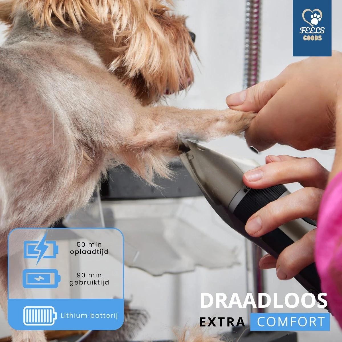 Professionele 2-in-1 Hondentondeuse Voor Dikke Vacht – Draadloze Honden Tondeuse & Hondentrimmer – Stille Tondeuse Katten & Honden Trimset 6 Professionele 2-in-1 Hondentondeuse Voor Dikke Vacht – Draadloze Honden Tondeuse & Hondentrimmer – Stille Tondeuse Katten & Honden Trimset - Afbeelding 4