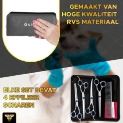 Toivo Schaar Voor Dieren - Zilver - Effileerscharen - Honden Scharenset - Dierenschaar - Set 5 Stuks - Trimscharen - Trimset - Uitdunschaar Hond - Schaar Honden -Huisdier Verkoop 1200x1200 379