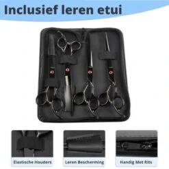 Petsify - Professionele 8-delige Huisdier Knipset - Effileerschaar Hond - Kam Hond - Schaar Hond - Katten Kam - Hondenschaar - Trimschaar Voor Honden - Kapperset - Zwart -Huisdier Verkoop 1200x1200 390