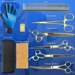 Scharenset Hond - 8-Delige Scharenset - Hondenschaar - Trimset - Trimschaar Voor Honden - Huisdier Knipset - Effileerschaar Hond - Goud -Huisdier Verkoop 1200x1200 394