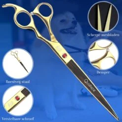 Scharenset Hond - 8-Delige Scharenset - Hondenschaar - Trimset - Trimschaar Voor Honden - Huisdier Knipset - Effileerschaar Hond - Goud -Huisdier Verkoop 1200x1200 396