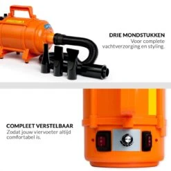Krachtige Hondenföhn/ Waterblazer Met Draaiknop Om Overtollig Water En Stof Snel Uit De Vacht Te Blazen | Verstelbare Vermogen Standen (500W Tot 2200W) En Verstelbare Temperatuur - Type B Oranje -Huisdier Verkoop 1200x1200 406