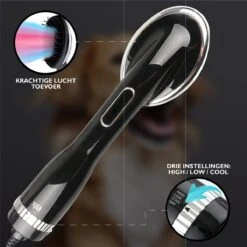 RoiPets® Hondenfohn 2 In 1 – 1000W - Honden Droger – Met Borstel - Waterblazer - Haar Verzorging - Honden Borstel Zwart - Honden/Katten/Dieren -Huisdier Verkoop 1200x1200 410