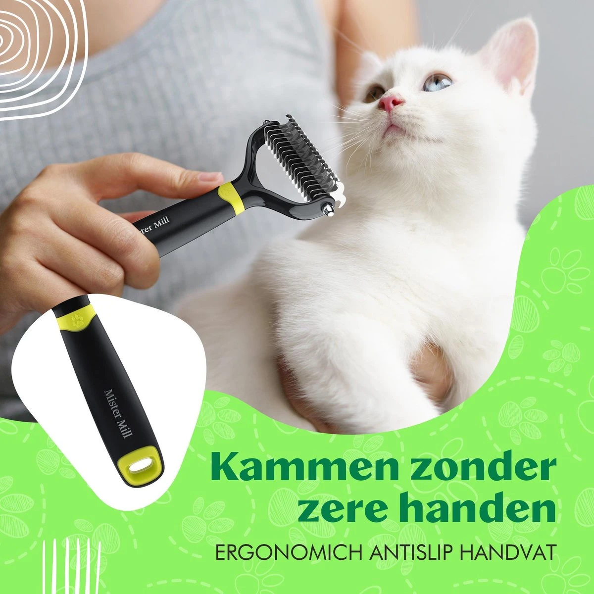 Mister Mill Professionele 2-Zijdige Ondervacht Kam Voor Hond En Kat – Honden/Kattenborstel – Klittenkam – 9,5 Cm. 7 Mister Mill Professionele 2-Zijdige Ondervacht Kam Voor Hond En Kat – Honden/Kattenborstel – Klittenkam – 9,5 Cm. - Afbeelding 5