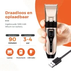 PetGoods Hondentondeuse - 10 Delige Set - Katten & Honden - Draadloos - Low Noise - Incl. Schaar, Nagelknipper, Vijl & Kam -Huisdier Verkoop 1200x1200 608