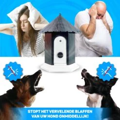 Vulpes Pets® Anti Blaf Apparaat Pro - Anti Blafband Voor Alle Honden - Luxe Hondentrainer - Diervriendelijk & Zonder Schok - Inclusief 9V Batterij - Waterbestendig - Ophangbaar - Instelbare Ultrasone Niveauregeling - 4 Standen -Huisdier Verkoop 1200x1200 767