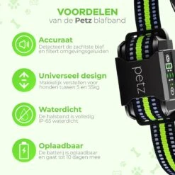 Petz - Anti Blafband - Anti Blafband Voor Kleine En Grote Honden - 5-55 KG - Vibratie En Audio - Diervriendelijk - GEEN Schokken - Opvoedingshalsband Zonder Schok En Diervriendelijk - Waterdicht - Oplaadbaar -Huisdier Verkoop 1200x1200 798