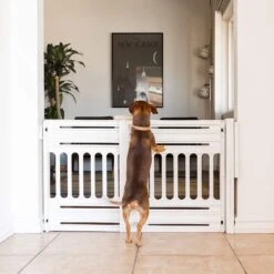 Iris Ohyama Huisdier Bariere PBR-600 - Kunststof - Wit/Beige - Uitschuifbaar -Huisdier Verkoop 1200x1200 917