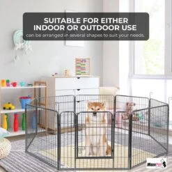 MaxxPet Puppyren - Hondenbench - Hondenren- Puppyren Met 8 Kennelpanelen - Staal -80 X 100 Cm Ø 210 Cm -Huisdier Verkoop 1200x1200 977